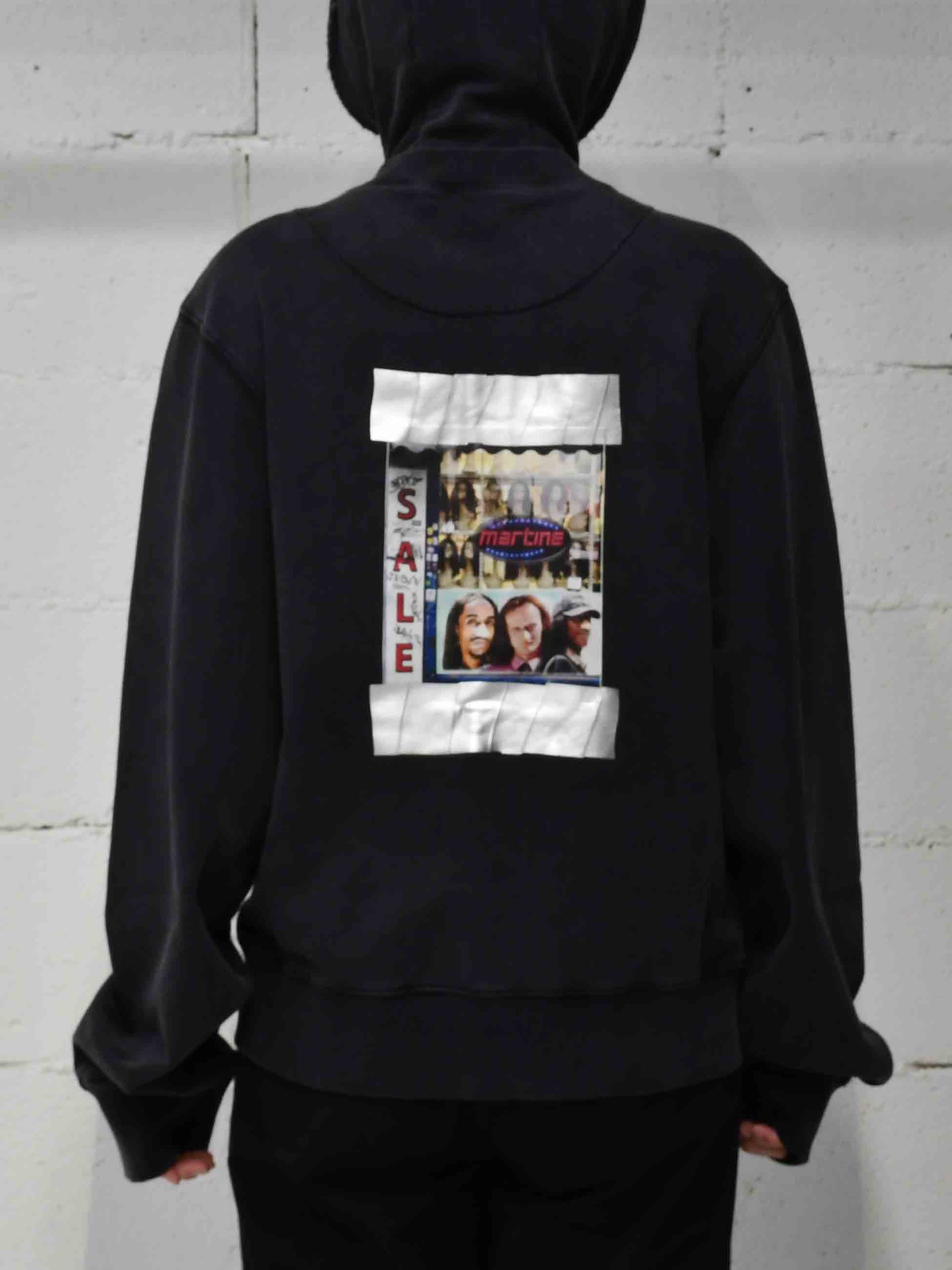 Martine Rose - マーティンローズ】HOODED ZIP CREW / WASHED BLACK