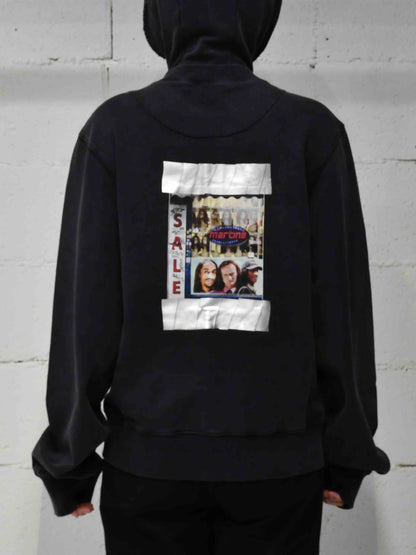 【Martine Rose  - マーティンローズ】HOODED ZIP CREW / WASHED BLACK  (ジップフーディー/ウォッシュドブラック)