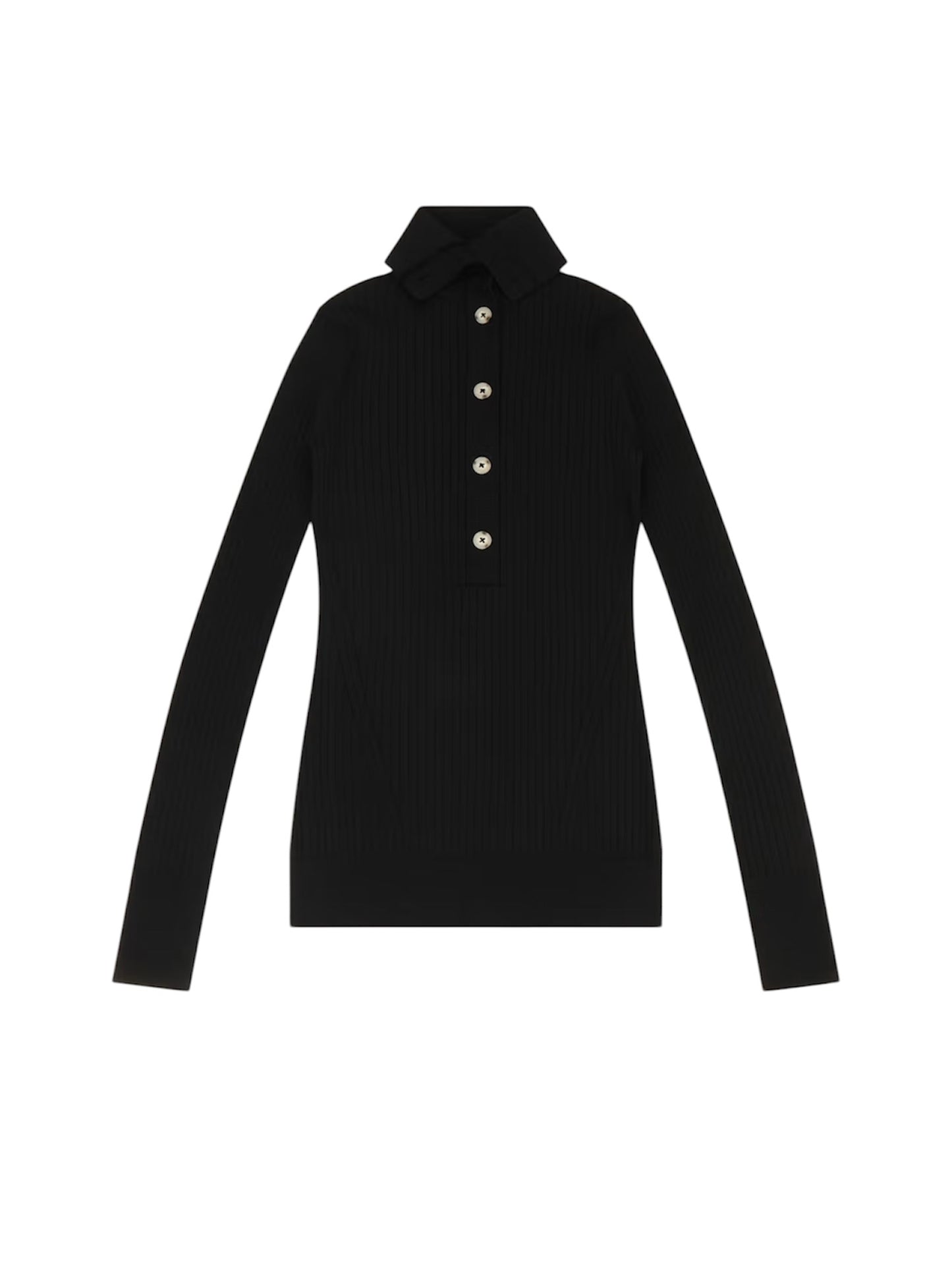【entire studios - エンタイアスタジオ】HIGH NECK HENLEY UMBER / BLACK (トップス/ブラック)