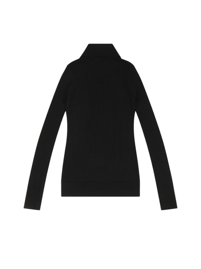 【entire studios - エンタイアスタジオ】HIGH NECK HENLEY UMBER / BLACK (トップス/ブラック)