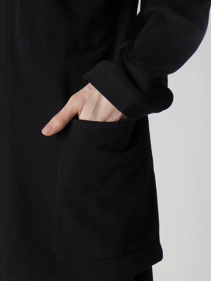 【Yohji Yamamoto POUR HOMME - ヨウジヤマモト プールオム】REGULATION FRENCH TERRY SHIRT JACKET（ジャケット/ ブラック)