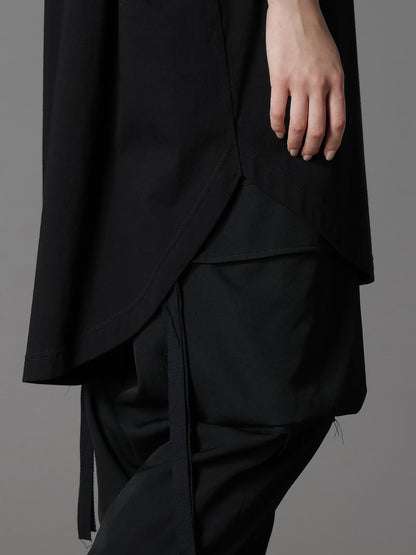 【Ground Y - グラウンドワイ】COTTON JERSEY HEM ROUND JUMBO T-SHIRT SHORT SLEEVES /BLACK(Tシャツ/ブラック)