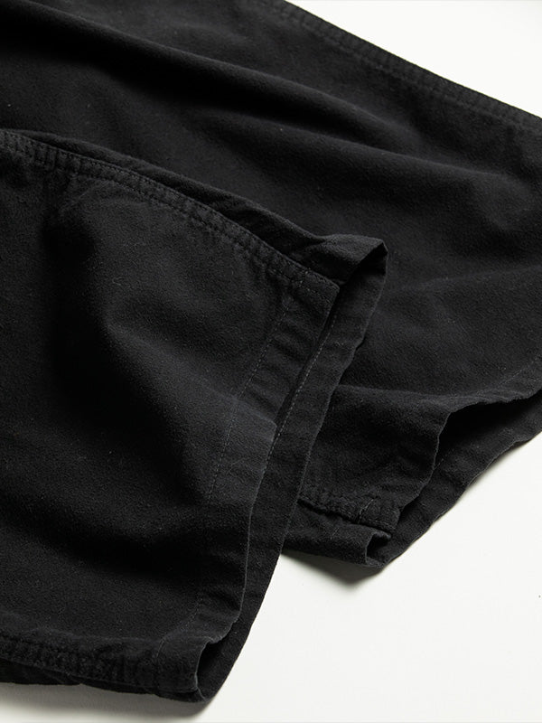 【ANACHRONORM - アナクロノーム】AN381 COTTON SUEDE WIDE BAKER 6P PANTS / BLACK (パンツ/ブラック)