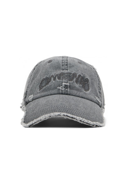 【CAMPER LAB  - カンペールラボ】DISTORTED WASHED CAPS / FADED BLACK DISTORTED  (キャップ/ウォッシュドブラック)