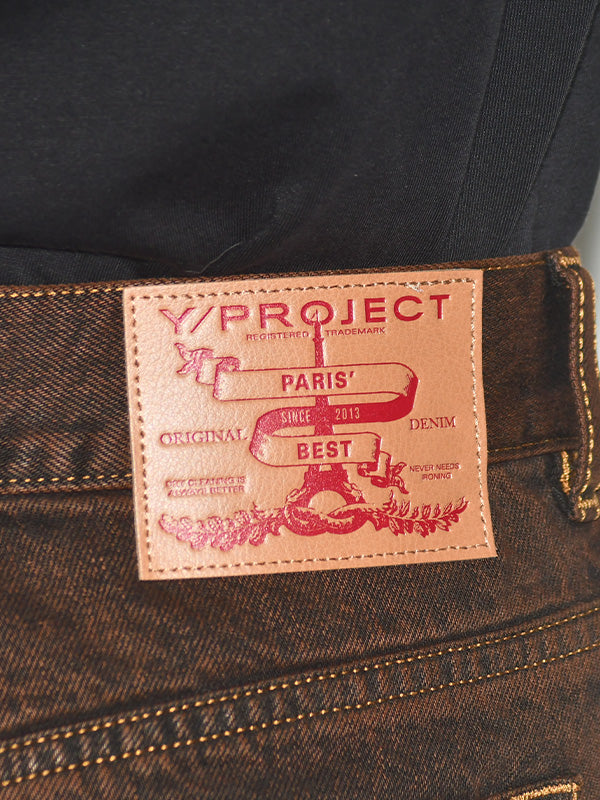 50%OFF【Y/PROJECT - ワイプロジェクト】MULTI CUFF JEANS / BROWN(デニムパンツ/ブラウン) –  union-onlinestore