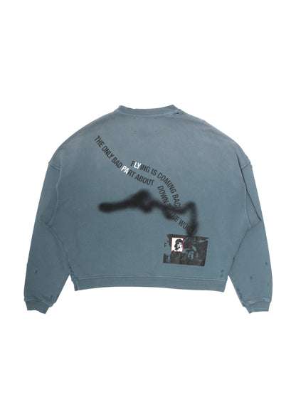 【PALY HOLLYWOOD - パリーハリウッド】STREETWISE AIRBRUSH CREW NECK / BLUE (クルーネックスウェット/ブルー)