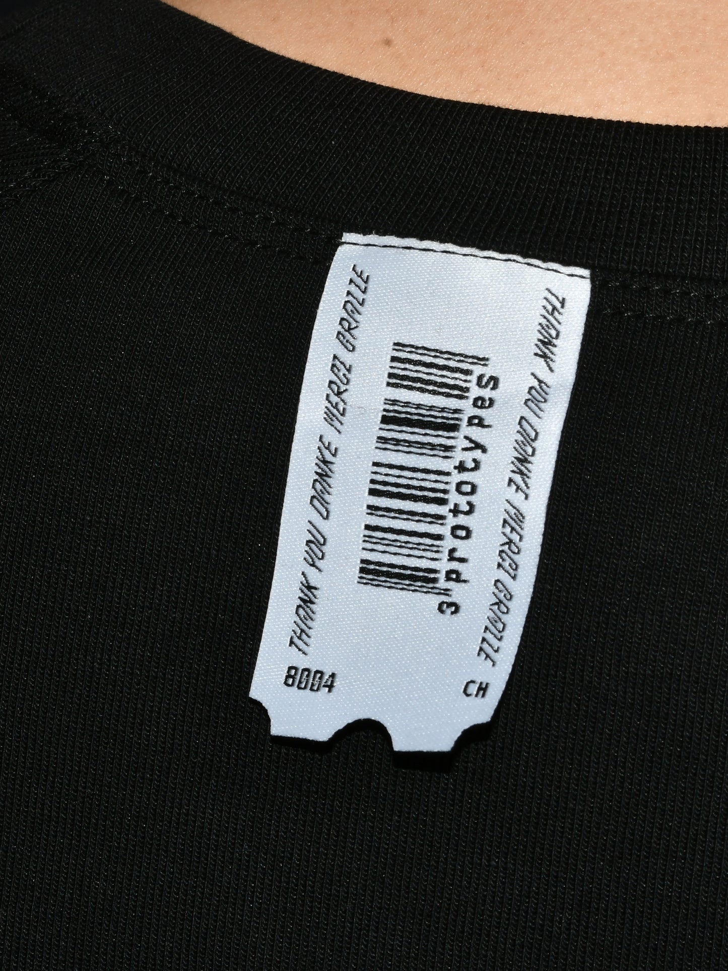 【prototypes - プロトタイプス】MOVED NECKLINE TEE (Tシャツ/BLACK)