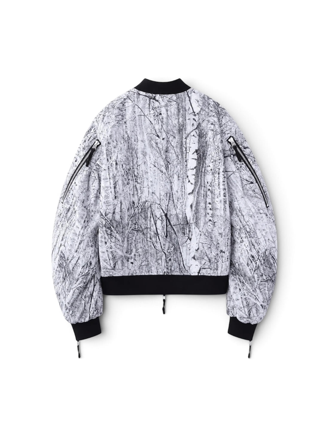 【JOHN LAWRENCE SULLIVAN - ジョンローレンスサリバン】TREE CAMO MASSIVE ROUNDED SLEEVE BOMBER JACKET（ジャケット/ホワイト)