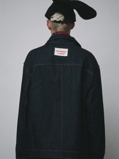【Charles Jeffrey Loverboy - チャールズ ジェフリー ラバーボーイ】SCARF DENIM JACKET / Blue(ジャケット/ブルー)