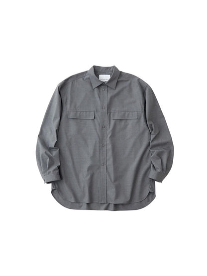 【White Mountaineering - ホワイトマウンテニアリング】MID GUSSET SLEEVE STRETCH SHIRT / GRAY (シャツ/グレー)