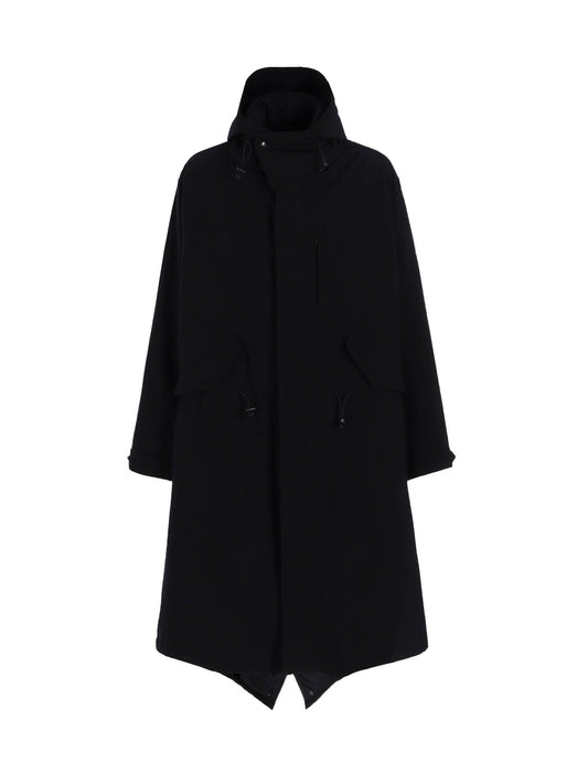 【Y's for men-ワイズフォーメン】NYLON TASLAN MOD COAT WITH THINSULATE(コート/ブラック)