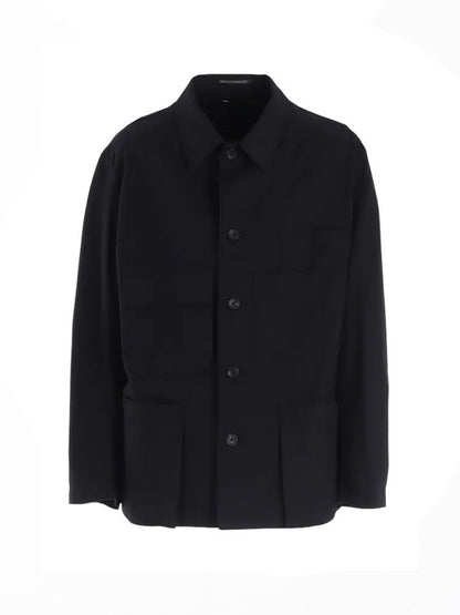 【Y's for men - ワイズフォーメン】COTTON FLANNEL CHAIN STITCH BLOUSON(ブルゾン/ブラック)