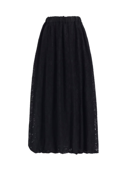 【Y's - ワイズ】LACE BALLOON SKIRT/ BLACK(スカート/ブラック)
