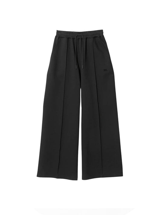 【beautiful people - ビューティフルピープル】compact double jersey wide straight pants / BLACK（スウェットパンツ/ブラック)