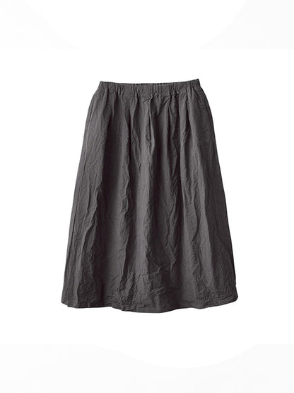 【ORCIVAL - オーシバル】Women's Garment Dye Poplin A-line Easy Skirt / SMOKE (スカート/スモーク)