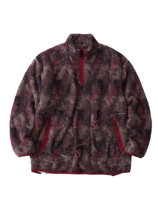 40%OFF【White Mountaineering - ホワイトマウンテニアリング】ABSTRACT PATTERN FLEECE PULLOVER / BURGUNDY(フリース/バーガンディ)