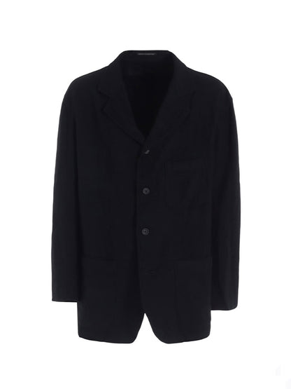 【Y's for men - ワイズフォーメン】"Y's for men × MASSES" SHRINK SERGE FULLING JACKET(ジャケット/ブラック)