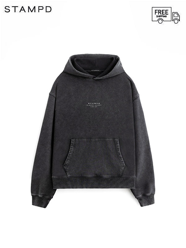 【STAMPD - スタンプド】Strike Stack Logo Cropped Hoodie / Vintage wash(パーカー/チャコール) XL