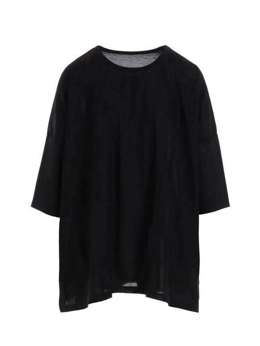 【Y's - ワイズ】BRUSH MARK LINKS ROUND NECK BIG T / BLACK (Tシャツ/ブラック)