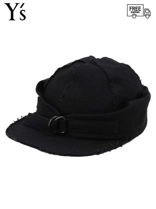 【Y's - ワイズ】WASHER GABARDINE CAP WITH EARMUFFS / BLACK(帽子/ブラック)