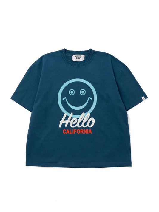 【Perfect ribs®×A LOVE MOVEMENT】HELLO CALIFORNIA Short Sleeve T Shirts / Sea Blue(Tシャツ/シーブルー)