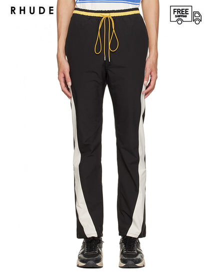 50%OFF【RHUDE - ルード】CURVE PANEL TRACK PANTS (トラックパンツ/ブラック)