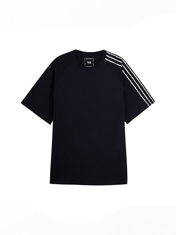 【Y-3 -ワイスリー】Y-3 RAW EDGE 3 STRIPES SHORT SLEEVE TEE / BLACK(Tシャツ/ブラック)