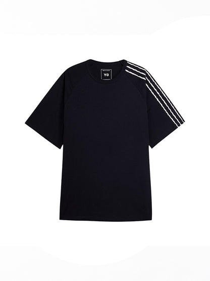 【Y-3 -ワイスリー】Y-3 RAW EDGE 3 STRIPES SHORT SLEEVE TEE / BLACK(Tシャツ/ブラック)