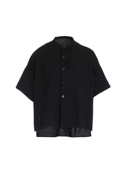 【Y's - ワイズ】Y's BORN PRODUT THIN COTTON TWILL HALF SLEEVE BOX SHIRT /BLACK(シャツ/ブラック)