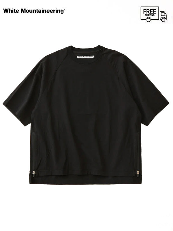 【White Mountaineering - ホワイトマウンテニアリング】ZIP PULLOVER/ BLACK (Tシャツ/ブラック)