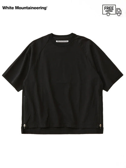 【White Mountaineering - ホワイトマウンテニアリング】ZIP PULLOVER/ BLACK (Tシャツ/ブラック)