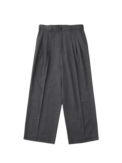 【White Mountaineering - ホワイトマウンテニアリング】3 TUCK WIDE PANTS / CHARCOAL(パンツ/チャコール)