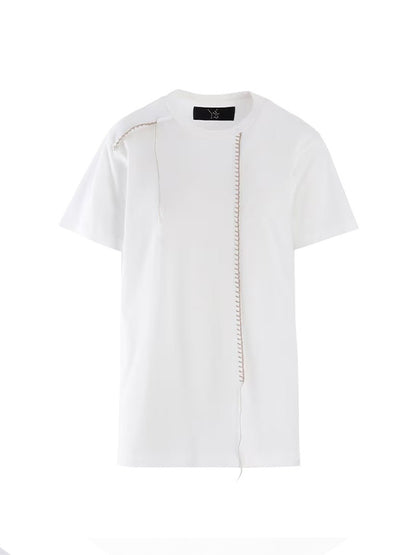 【Y's - ワイズ】JERSEY BLANKET EMBROIDERY Y's STITCH T / OFF WHITE (Tシャツ/オフホワイト)