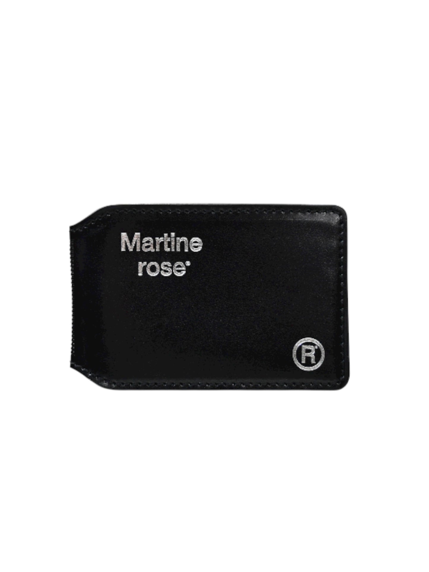 【Martine Rose  - マーティンローズ】LOGO-FOIL EMBOSSED LEATHER CARD HOLDER / BLACK (カードケース/ ブラック)