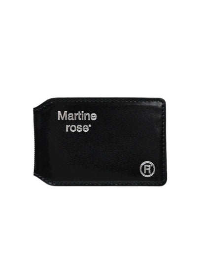 【Martine Rose  - マーティンローズ】LOGO-FOIL EMBOSSED LEATHER CARD HOLDER / BLACK (カードケース/ ブラック)