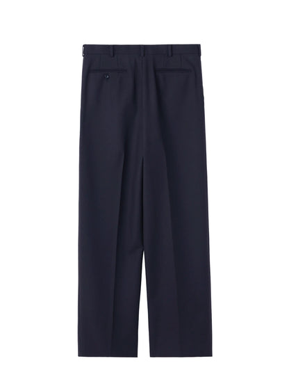 【JOHN LAWRENCE SULLIVAN - ジョンローレンスサリバン】WOOL BARATHEA WIDE TROUSERS (スラックス/ブラック)