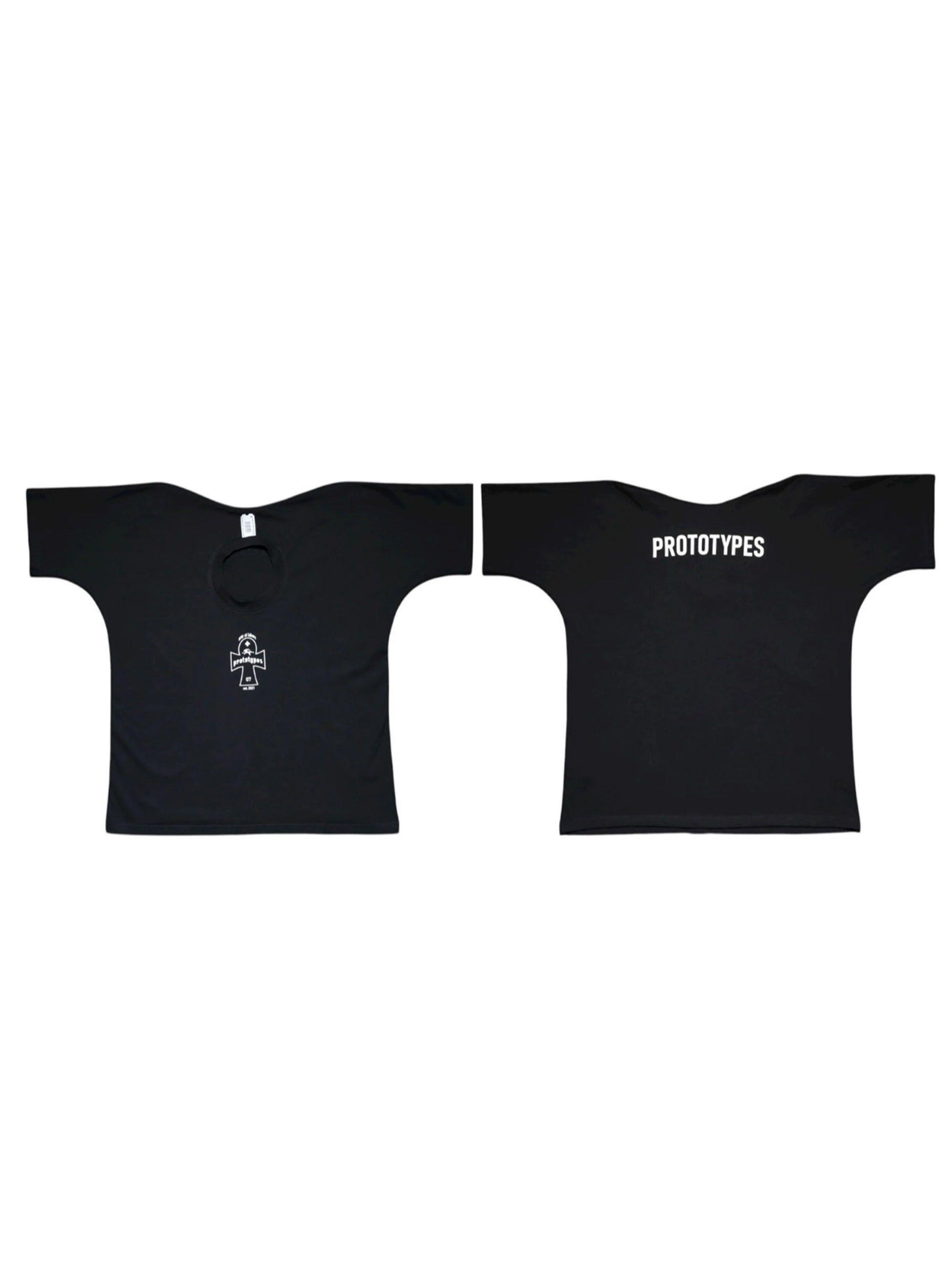 PROTOTYPES プロトタイプス　ホックTシャツ prototypes - プロトタイプス】MOVED NECKLINE TEE (Tシャツ/BLACK
