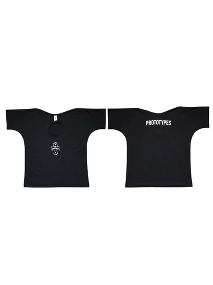 【prototypes - プロトタイプス】MOVED NECKLINE TEE (Tシャツ/BLACK)
