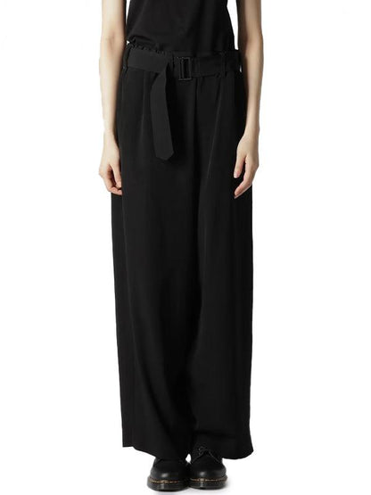 【Ground Y - グラウンドワイ】TRIACETATE/POLYESTER CREPE de CHINE EXTRA WIDE FRONT SEAM PANTS(パンツ/ブラック)