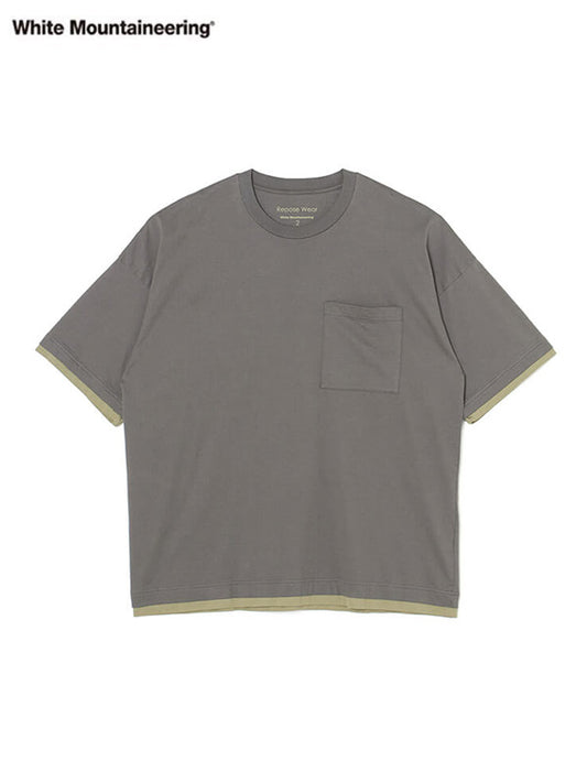 【White Mountaineering - ホワイトマウンテニアリング】LAYERED WIDE T-SHIRT1 / CHARCOAL(Tシャツ/チャコール)