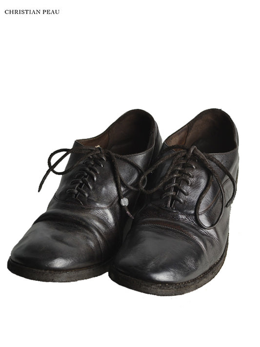 【Christian Peau - クリスチャンポー】CP INSTIP SHOES "Cow Leather"/ BLACK(内羽根/シューズ)