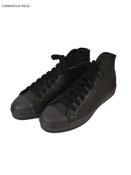 【Christian Peau - クリスチャンポー】CP High Top Sneaker "Lizard Leather"/ BLACK(スニーカー)