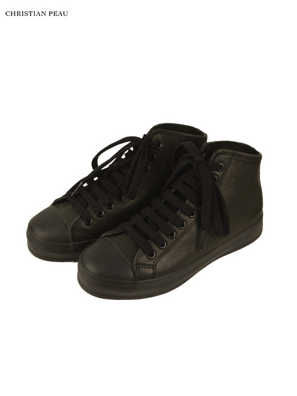 【Christian Peau - クリスチャンポー】CP High Top Sneaker "Cow Leather"/ BLACK(スニーカー)