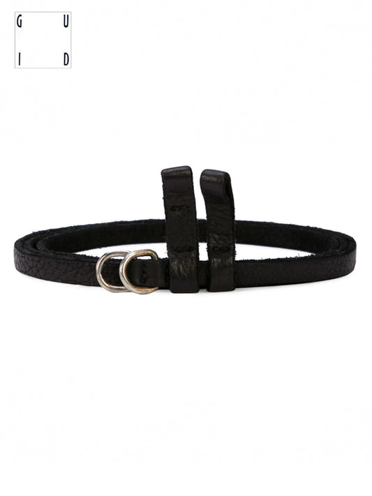 【GUIDI - グイディ】"BLT00" UNISEX LEATHER BELT / BISON FULL GRAIN(ベルト/ブラック)