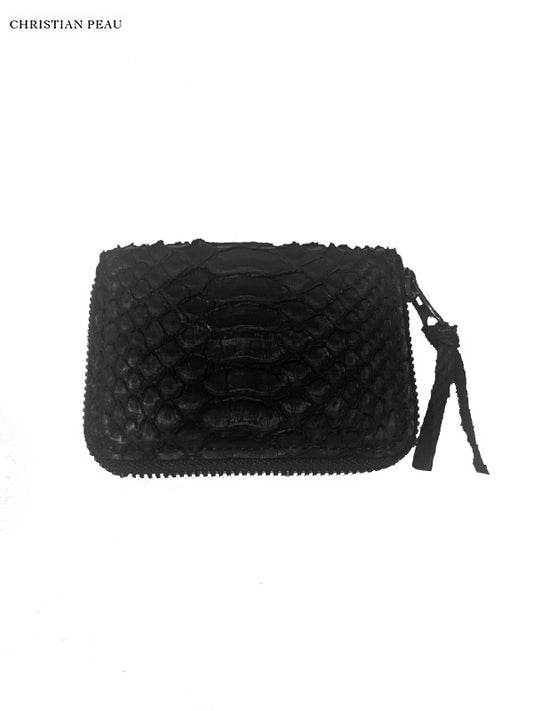 【Christian Peau - クリスチャンポー】CP COIN CASE S "Python Leather"/ BLACK(財布)
