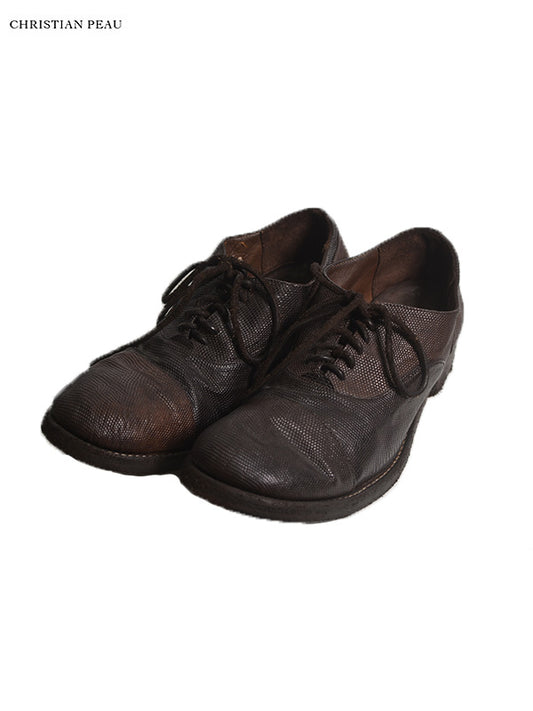 【Christian Peau - クリスチャンポー】CP INSTIP SHOES "Lizard Leather"/ D BROWN(内羽根/シューズ)