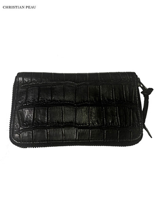 【Christian Peau - クリスチャンポー】CP B004 Wallet "Crocodile Leather"/ BLACK(財布)