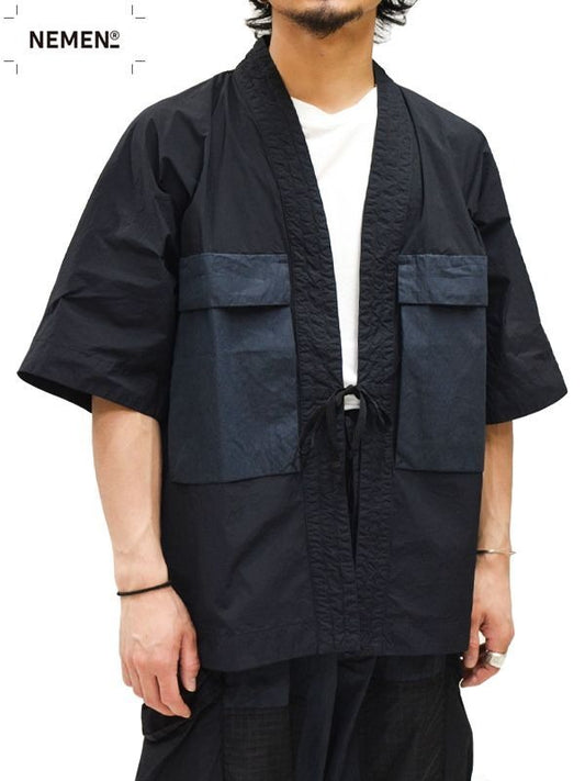 60%OFF【NEMEN - ネーメン】Woven S/S Cargo Kimono MF(シャツ/ブラック)