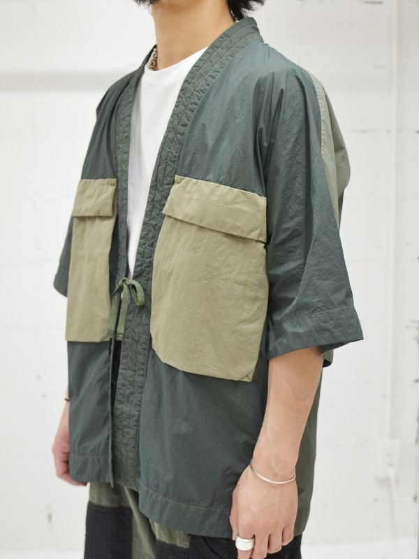 60%OFF【NEMEN - ネーメン】Woven S/S Cargo Kimono MF(シャツ/カーキ)