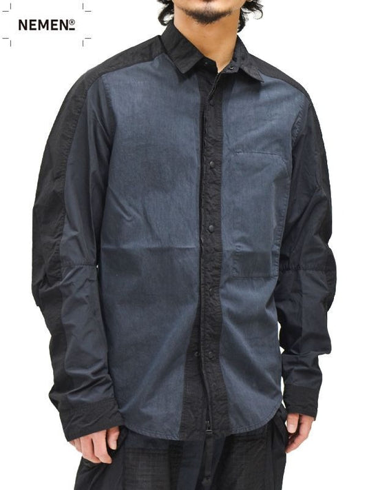 50%OFF【NEMEN - ネーメン】Woven Tailored Fit Classic Sipped Shirt MF(シャツ/ブラック)